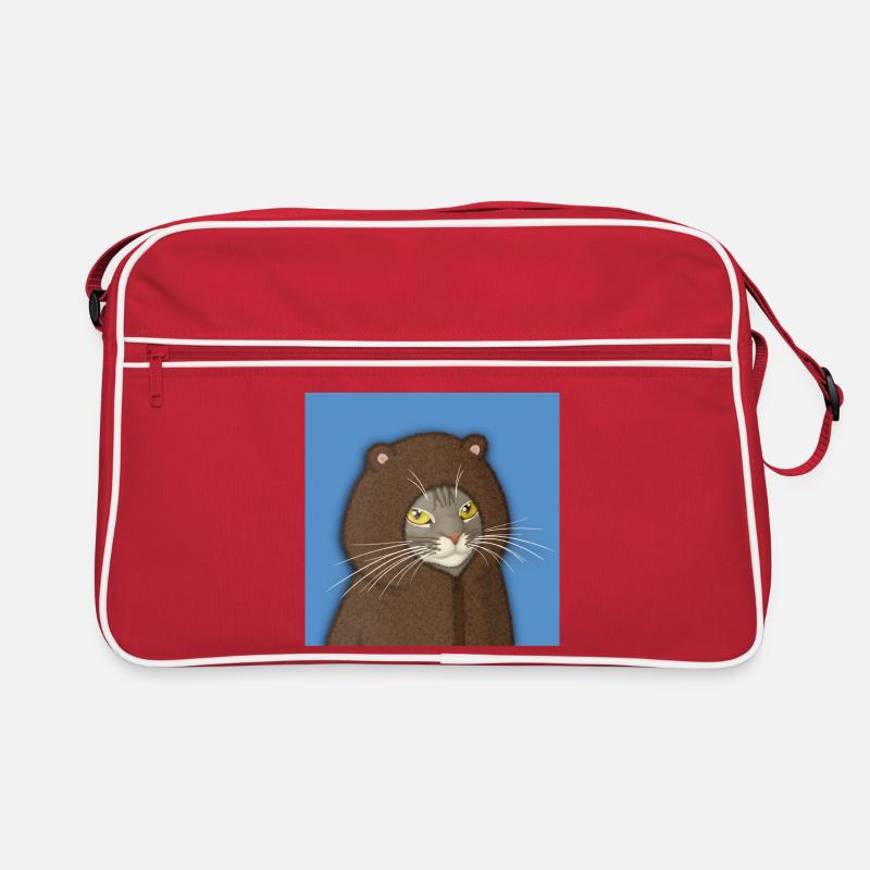 Portrait du Chat à Capuche d’Ours Sac Retro