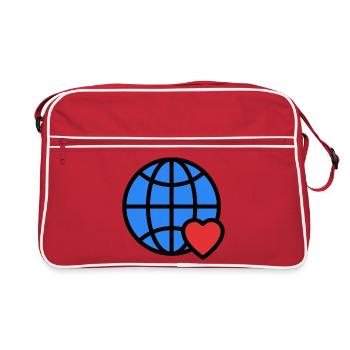 J’aime cette planète - Sac Retro - rouge/blanc - Devant