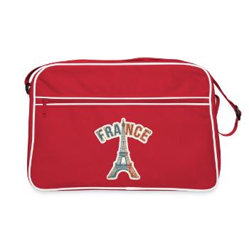 Vintage France Eiffel Tower Decal - Retro Bag - red/white - Front