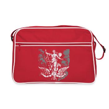 griechische Göttin Venus kämpft mit dem Teufel - Retro Tasche - Rot/Weiß - Vorne