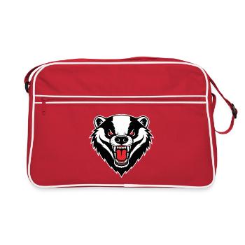 Dachs-Maskottchen-Logo Sport Bodybuilding Gaming - Retro Tasche - Rot/Weiß - Vorne