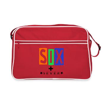 SIX Color Block Logo Streetwear - Retro Bag - red/white - Front