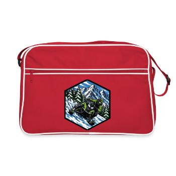 Snowmobiling Dynamically Climbing on Snow - Retro Bag - red/white - Front