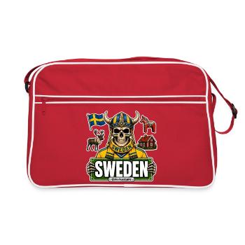 SkullCostume World Edition: Schweden - Retro Tasche - Rot/Weiß - Vorne