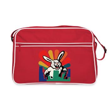 Monster Hase - Retro Tasche - Rot/Weiß - Vorne