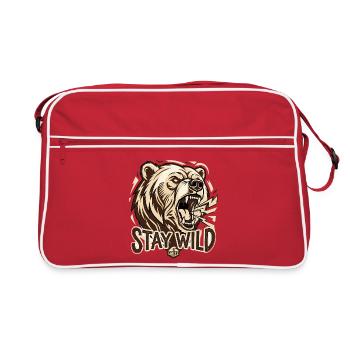 Stay Wild Bear Streetwear Grunge - Retro Bag - red/white - Front