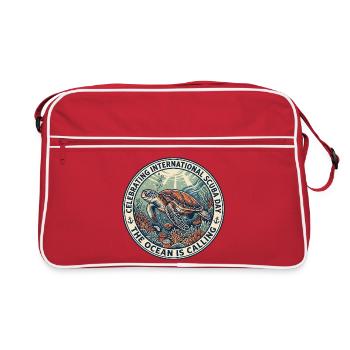 The Ocean Is Calling – International Scuba Day - Retro Tasche - Rot/Weiß - Vorne