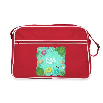 Fête à la piscine Été - Sac Retro - rouge/blanc - Devant