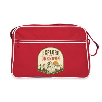 Explore the unknown - Retro Bag - red/white - Front