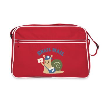 Snail Mail Funny Postman Cute Mail Carrier - Retro Bag - red/white - Front