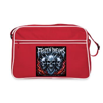 Eisfeuer-Schädel der Gefrorenen Träume - Retro Tasche - Rot/Weiß - Vorne