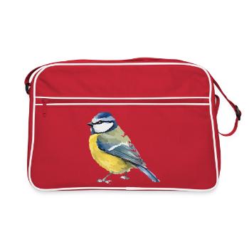 Blue Color Block Design - Retro Bag - red/white - Front