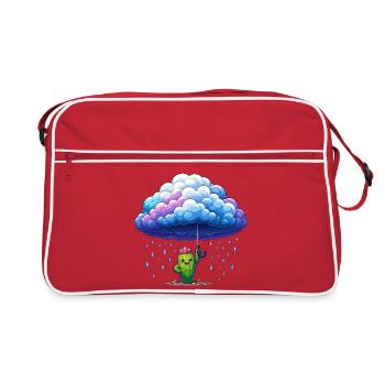 Cactus under rain clouds - Retro Bag - red/white - Front
