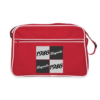 1986 Legends Script Collage - Retro Tasche - Rot/Weiß - Vorne