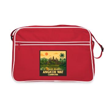 Cambodge Ankor Wat - Sac Retro - rouge/blanc - Devant