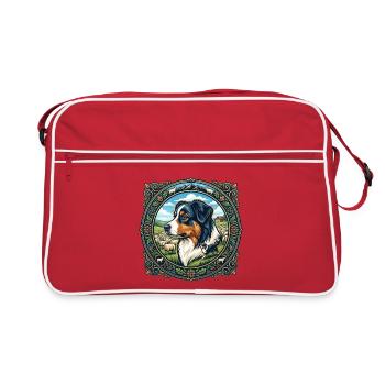 Australian Shepherd Portrait - Retro Bag - red/white - Front