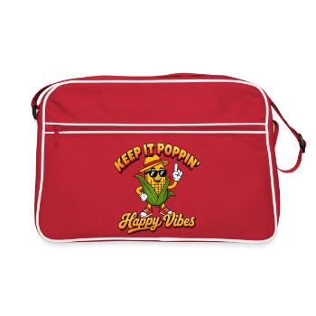Keep It Poppin' - Happy Vibes - Lustiger Mais - Retro Bag - red/white - Front