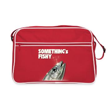 Cadeau de design artistique Poisson Brillant Poisson Cosmique - Sac Retro - rouge/blanc - Devant