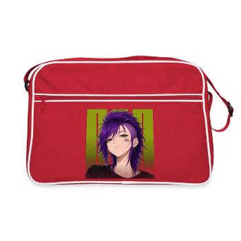 161 Anime Punk Girl – Antifaschista Streetwear - Retro Tasche - Rot/Weiß - Vorne