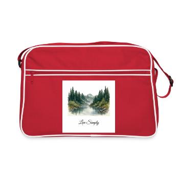 Feuilles botaniques Vivre Simplement - Sac Retro - rouge/blanc - Devant