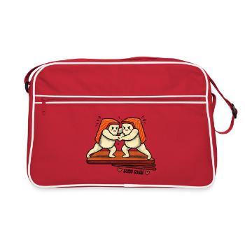 Sumo Sushi Duell - Retro Tasche - Rot/Weiß - Vorne