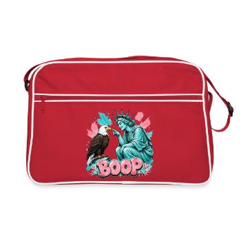 Statue de la Liberté Boop et pygargue à tête blanche - Sac Retro - rouge/blanc - Devant