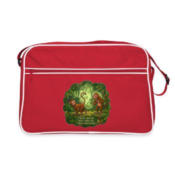 Affen-Alarm: Der giftige Furz - Retro Tasche - Rot/Weiß - Vorne