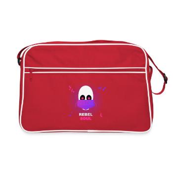 Rebel Soul - Crâne Streetwear Néon - Sac Retro - rouge/blanc - Devant