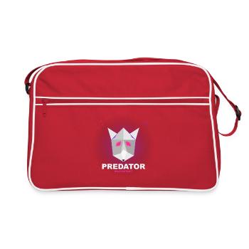 Predator Wolf – Neon-Geometrischer Wolf - Retro Tasche - Rot/Weiß - Vorne