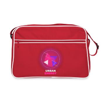 Urban Energy - Neon Geometric Pattern - Retro Bag - red/white - Front