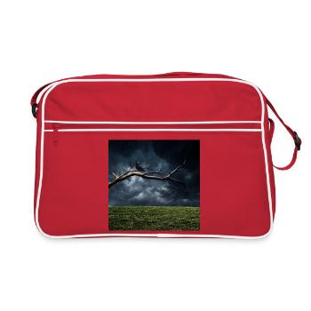 Midnight Branch mit Crow - Retro Tasche - Rot/Weiß - Vorne