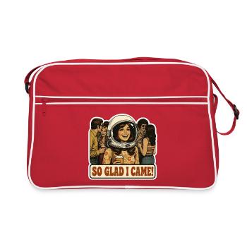 Fille introvertie Casque d’isolement Anxiété sociale - Sac Retro - rouge/blanc - Devant