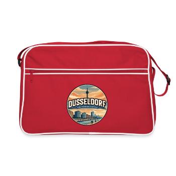 Retro Dusseldorf Rhine Promenade Badge - Retro Bag - red/white - Front