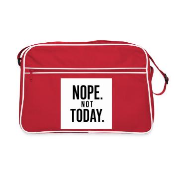 Nope Not Today Funny Quote - Retro Tasche - Rot/Weiß - Vorne