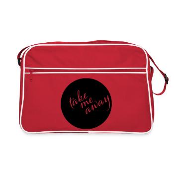 Take Me Away Minimalist Saying Shirt - Retro Bag - red/white - Front