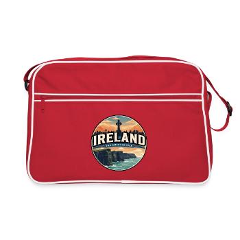 Insigne rétro irlandais des falaises de Moher - Sac Retro - rouge/blanc - Devant
