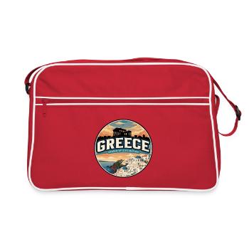 Insigne de voyage de Santorin en Grèce rétro - Sac Retro - rouge/blanc - Devant