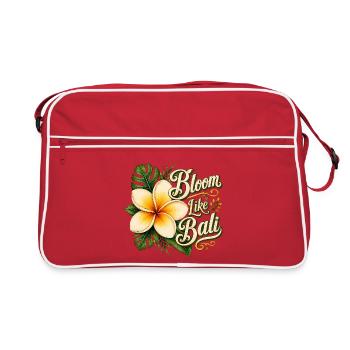 Fleurir comme Bali – Fleur tropicale frangipani - Sac Retro - rouge/blanc - Devant