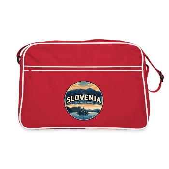 Badge rétro de saignement de lac slovénie - Sac Retro - rouge/blanc - Devant