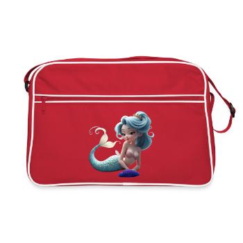 Reine des sirènes bleu corail - Sac Retro - rouge/blanc - Devant