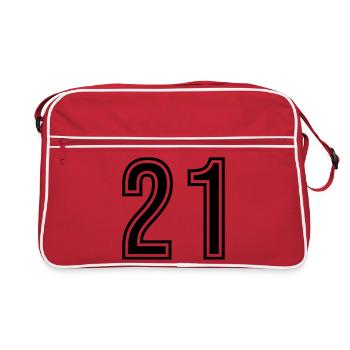 21 Number Symbol - Retro Bag - red/white - Front