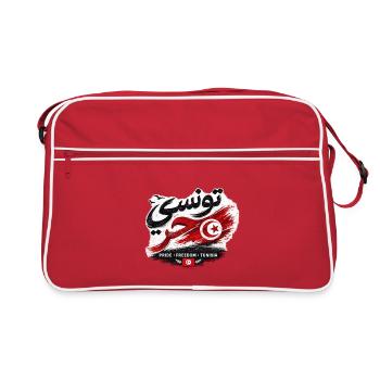 Free Tunisian T-Shirt - تونسي حر - Retro Bag - red/white - Front
