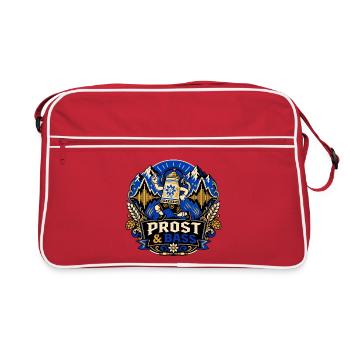 Chope de bière avec casque – Festival de musique - Sac Retro - rouge/blanc - Devant