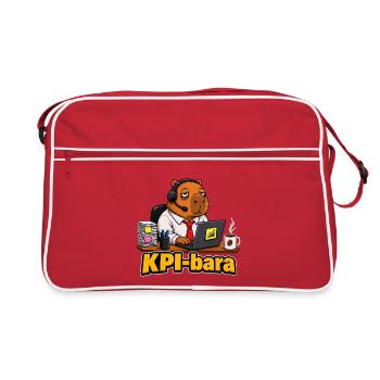 KPIbara Corporate Capybara Funny Office T-Shirt - Retro Bag - red/white - Front