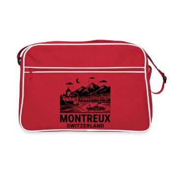 Montreaux Schweiz - Retro Tasche - Rot/Weiß - Vorne