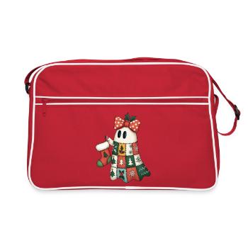 Fantôme patchwork avec quilt de Noël - Sac Retro - rouge/blanc - Devant