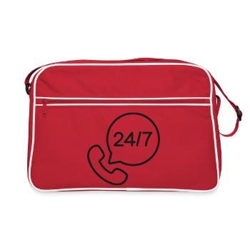 Ligne d’assistance client 24h/24 et 7j/7 Icône Service téléphonique Symb - Sac Retro - rouge/blanc - Devant