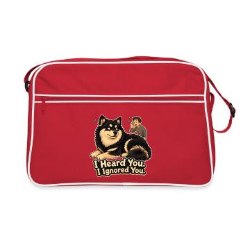 Je t’ai ignoré, Finnois Lapphund - Sac Retro - rouge/blanc - Devant