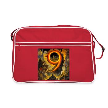Un neuf de feu dans un paysage surréaliste - Sac Retro - rouge/blanc - Devant