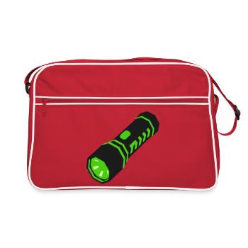 Taschenlampe Licht Icon - Retro Tasche - Rot/Weiß - Vorne